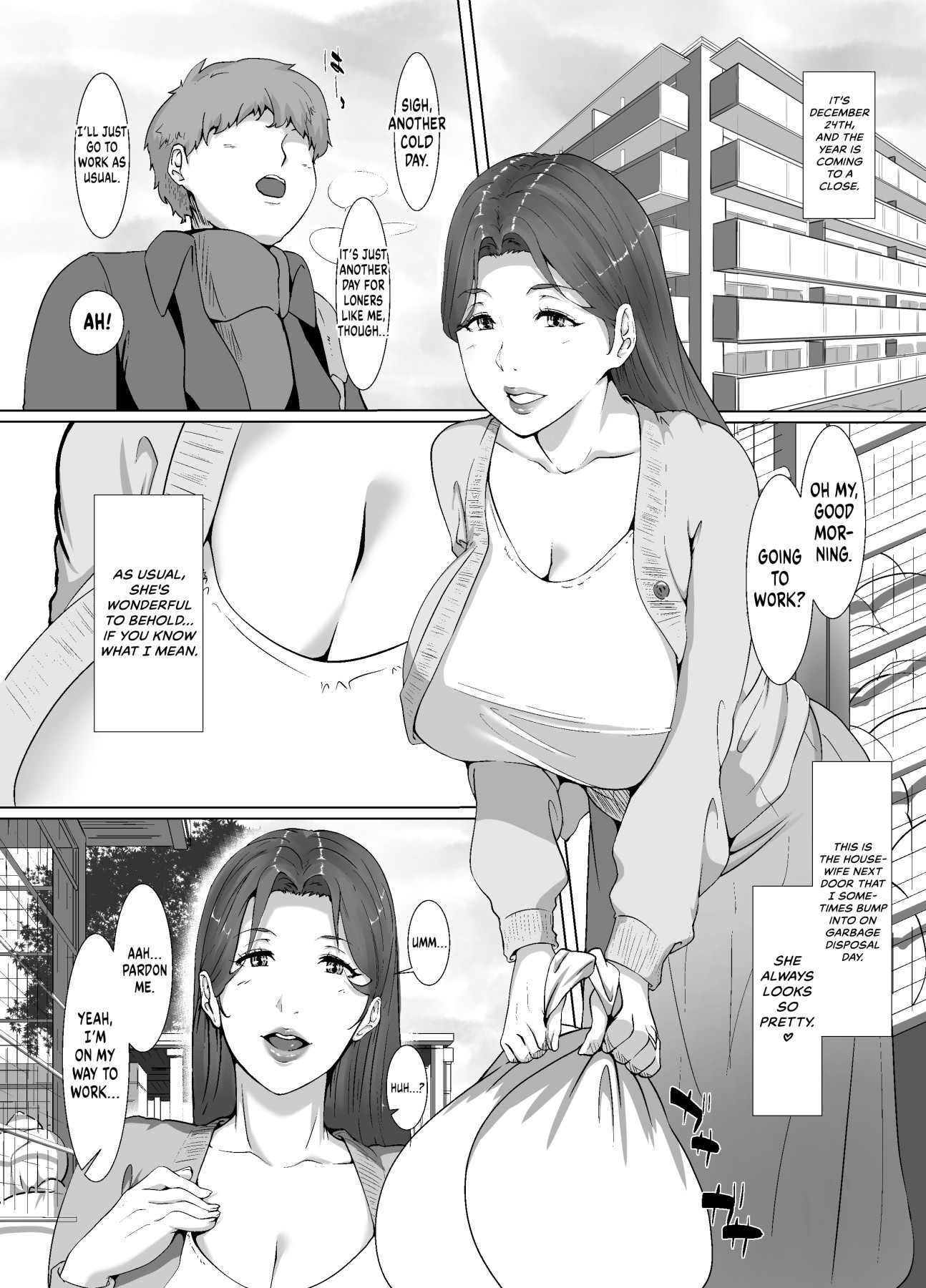 Hentai Manga Comic-Spending Christmas Eve With the Housewife Next Door-Read-3